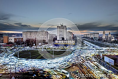 Morning rush hour traffic in the city Editorial Stock Photo