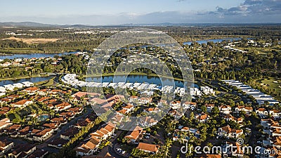 Morning view Hope Island, Gold Coast Looking at coomera river Stock Photo