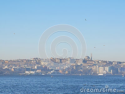 Morning view of Istanbul Bosphorus strait Editorial Stock Photo