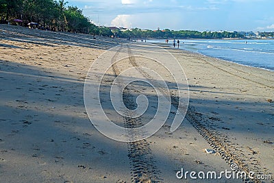 Morning view of Kuta Beach. Editorial Stock Photo