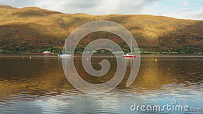 Morning view of Loch Linnhe, Scottish Highlands, United Kingdom. Editorial Stock Photo