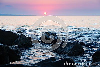 Morning view of Mediterranean sea Stock Photo