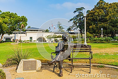 Morning view of the Monrovia Public Library in Library Park Editorial Stock Photo