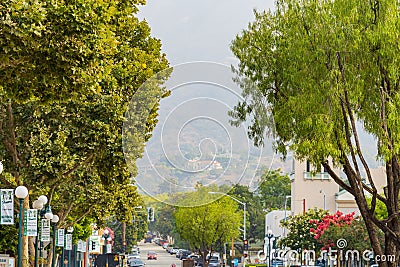 Morning view of a street cityscape at Monrovia Editorial Stock Photo