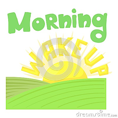 Morning wakeup icon, cartoon style Vector Illustration