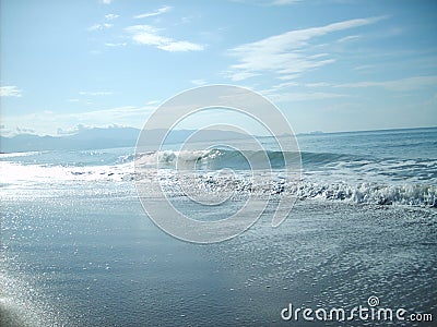 Morning waves on the sea Stock Photo