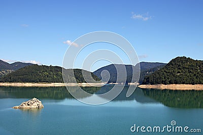 Morning on Zaovine lake Stock Photo