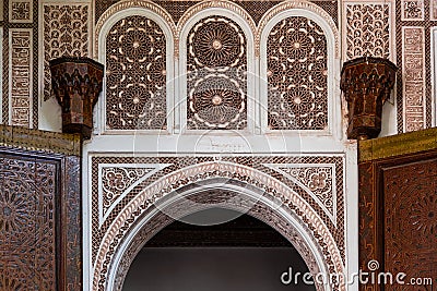 moroccan arch in Bahia Palace Stock Photo