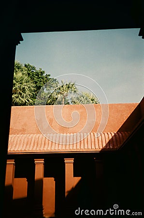 Moroccan architecture which capture light and shadow. Travel in Hua Hin Stock Photo