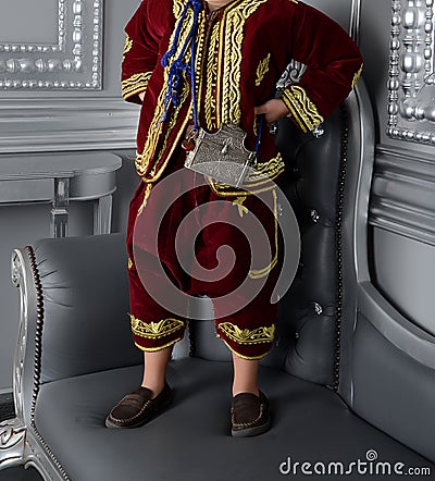 Moroccan child wears traditional clothes Stock Photo