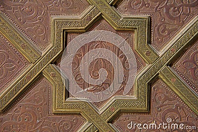 Moroccan embossed metal panel Stock Photo