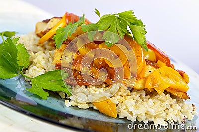 Moroccan Fish Tagine Stock Photo