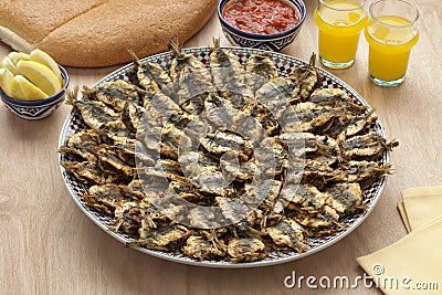 Moroccan fried stuffed sardines Stock Photo