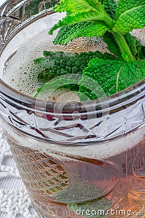Moroccan mint tea glass Stock Photo