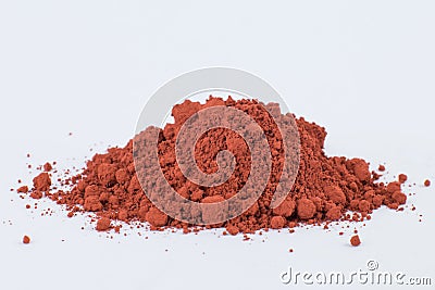 Moroccan Ochre pigment on a white background Stock Photo