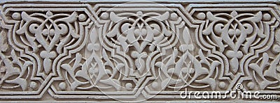 Moroccan Plaster Arabesque Carving Stock Photo
