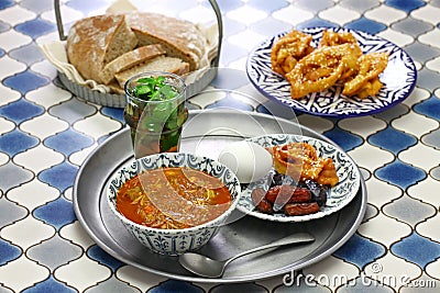Moroccan ramadan iftar meal Stock Photo