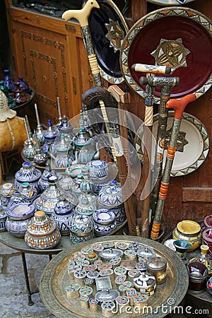 Moroccan souvenir shop Stock Photo