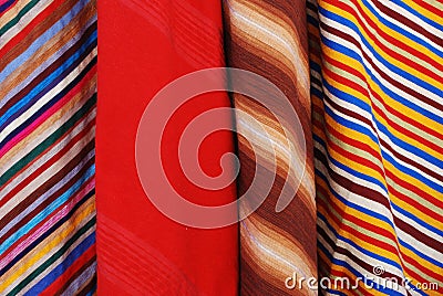 Moroccan Stripey Fabrics Stock Photo