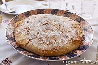 Moroccan sweet and salty pastilla Stock Photo