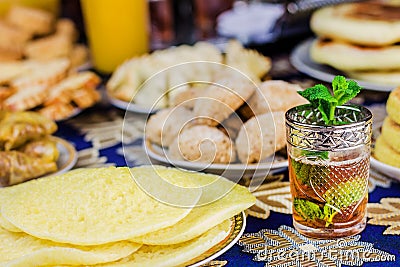 Moroccan tea with cookies Stock Photo