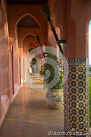 Moroccan themed walkway Stock Photo