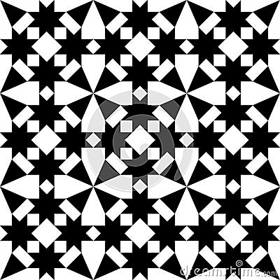 Moroccan tiles design, geometric seamless black tile pattern Stock Photo