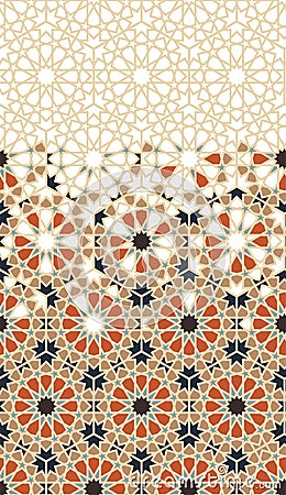 Moroccan vector border. Geometric arabic, islamic pattern Vector Illustration