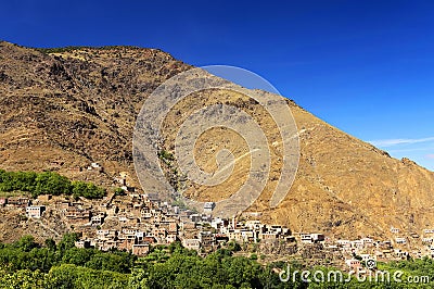 Moroccan village in the Anti-Atlas mountains Stock Photo