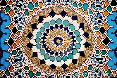 Moroccan vintage tile background. 3d colorful islamic pattern art Stock Photo