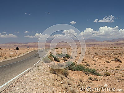 Desert route landscape with mountains Stock Photo