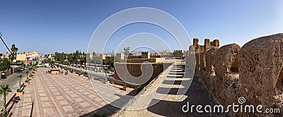 Morocco, Africa, Taroudant, ramparts, wall, ancient, walls, skyline, travel, panoramic, view, Sous Valley Editorial Stock Photo