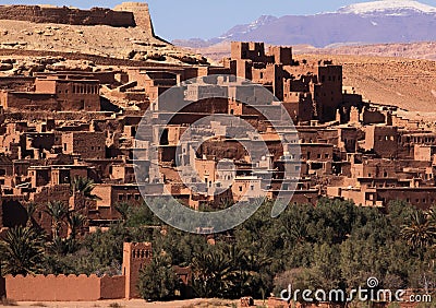 Morocco Ait Ben Haddou and High Atlas Stock Photo