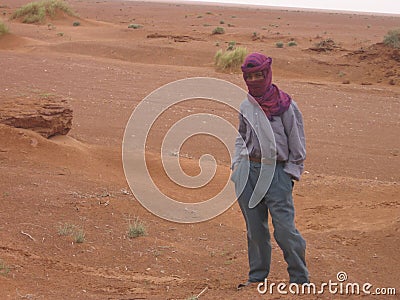 Morocco April 11 2006: Young Moroccan with Colorful Headscarf Editorial Stock Photo