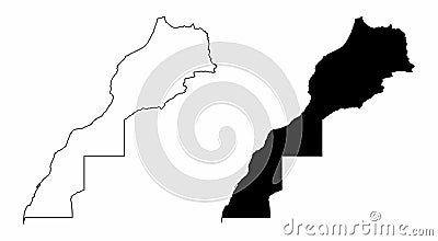 Morocco silhouette maps Stock Photo