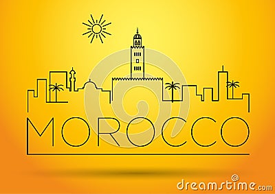 Morocco City Line Silhouette Typographic Design Stock Photo