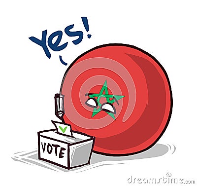 Morocco country ball voting yes Vector Illustration