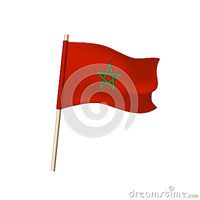 Morocco flag on white background Vector Illustration