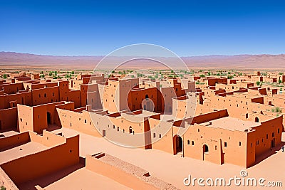 Morocco has amazing ouarzazate kasbah fortification. Stock Photo