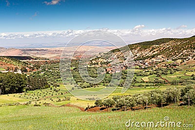 Morocco, High Atlas Landscape. Valley near Marrakech on the road Stock Photo