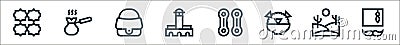 morocco line icons. linear set. quality vector line set such as tarbouche, desert, food, qarqaba, hassan mosque, handbag, coffee Vector Illustration