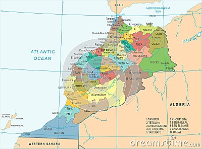 Morocco Map - Detailed Vector Illustration Stock Photo