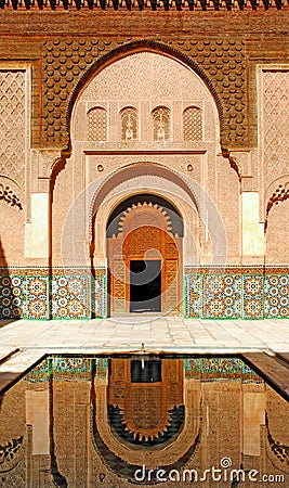 Morocco, Marrakech: Ben Youssef madrasa Stock Photo