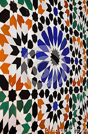 Morocco Marrakesh Arabesque wall tiles Stock Photo