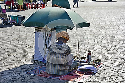 Morocco, Marrakesh, street vendor Editorial Stock Photo