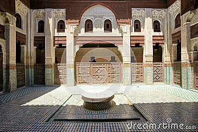Morocco Meknes. Medersa Bou Inania Stock Photo
