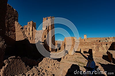 Morocco. The old ruined kasbah of Tamdaght Editorial Stock Photo