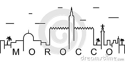 Morocco outline icon. Can be used for web, logo, mobile app, UI, UX Vector Illustration