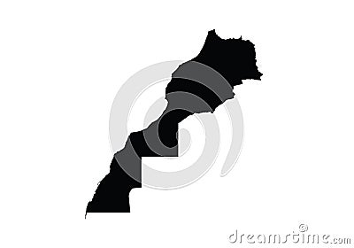 Morocco outline map country shape Vector Illustration