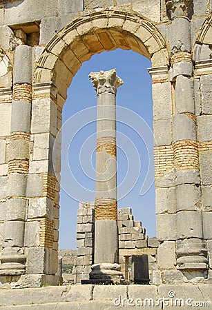 Morocco Roman ruins Stock Photo